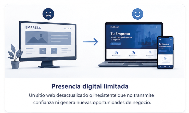 Presencia digital limitada
